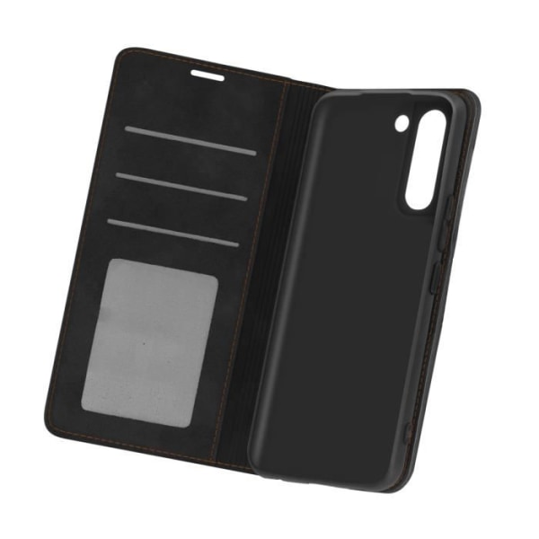 Hölster för Samsung Galaxy S21 - Forwenw - Mjuk-touch - Plånboksfodral - Svart - Video Stöd Svart