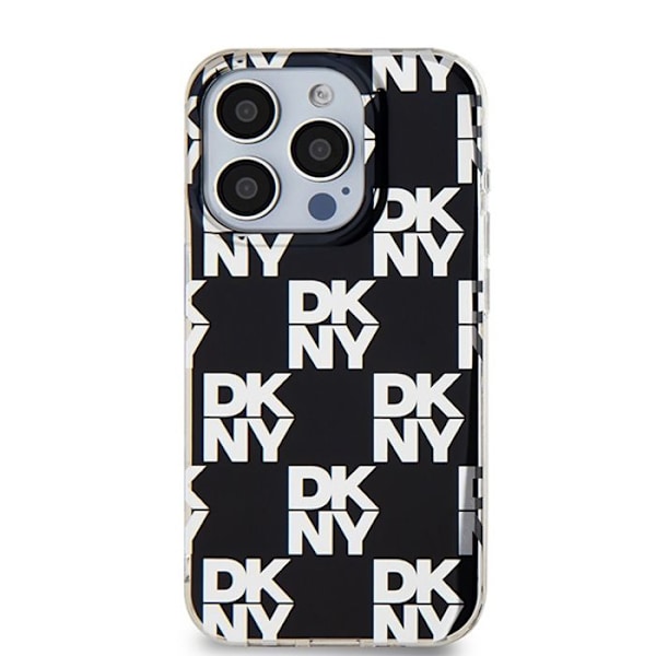 iPhone 15 Pro Fodral - DKNY IML Rutigt Mono Mönster (DKHCP15LHDLCEK) - Svart