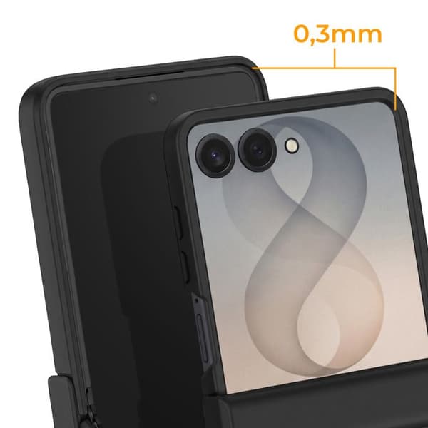 Samsung Galaxy Z Flip 8 Soft Touch Cover med Hængsel Sort Svart