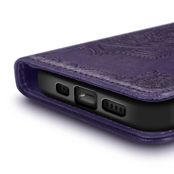 iPhone 16e Mandala Kukka Lompakko Rannehihna Liila Lila