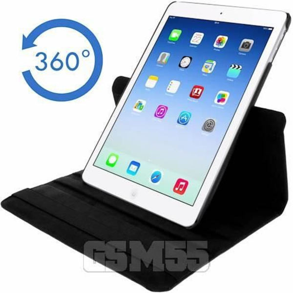 iPad Air Case 360° Roterande Folio Cover Stativ Funktion Stötsäkert skydd Svart
