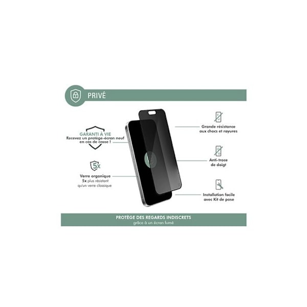 Forceglass 2.5D Privé skärmskydd för iPhone 16 Pro Max Transparent Transparent