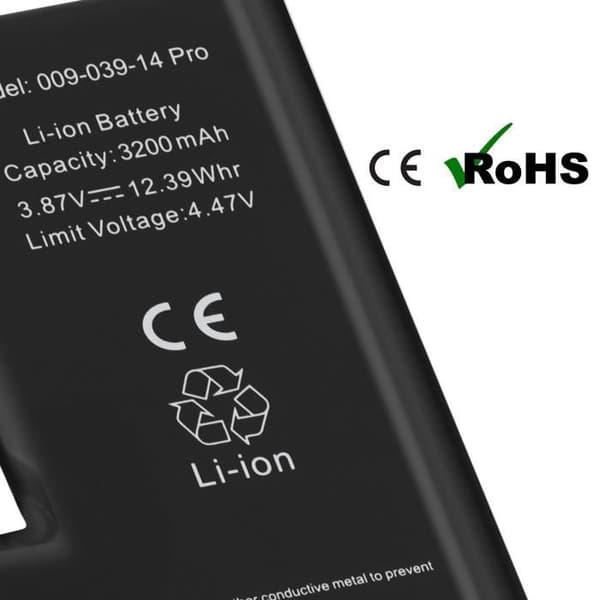 Intern batteri - AVIZAR - iPhone 14 Pro - 3200mAh - Integreret TI chip - Sort Svart