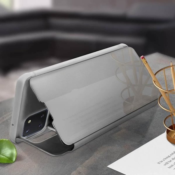 Hölster - AVIZAR - Samsung Galaxy Note 10 Lite - Spegel-effekt - Heltäckande Skydd - Stöd Funktion Silver