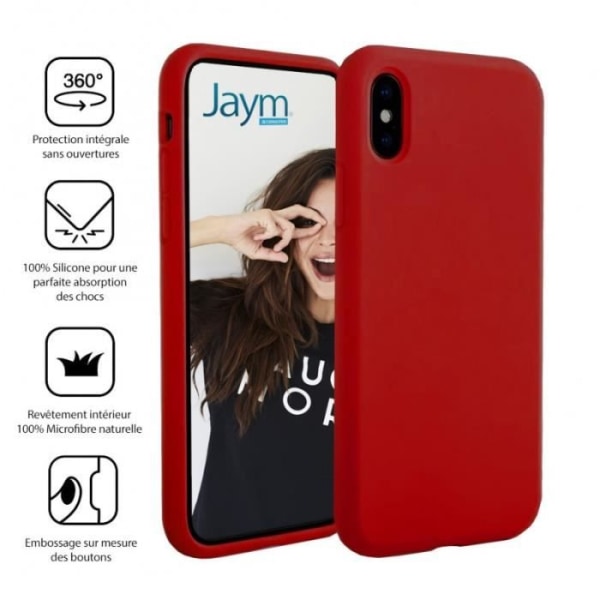 PREMIUM SILIKONE OG MICROFIBER CASE TIL APPLE IPHONE 7/8 RED - JAYM® CLASSIC®