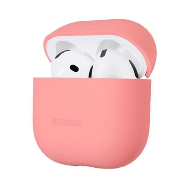 Skyddsomslag för AirPods 4 i stöttålig silikon med LED-indikator Decoded Rosa Rosa