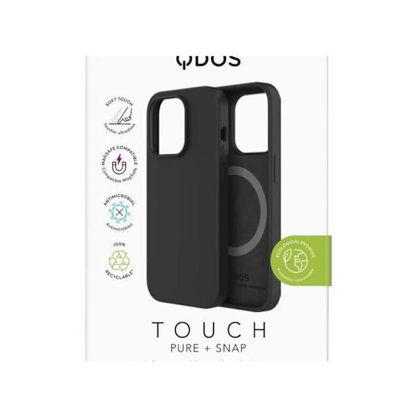 Cover til iPhone 14 Pro Touch Pure med Snap MagSafe QDOS-kompatibel sort Svart