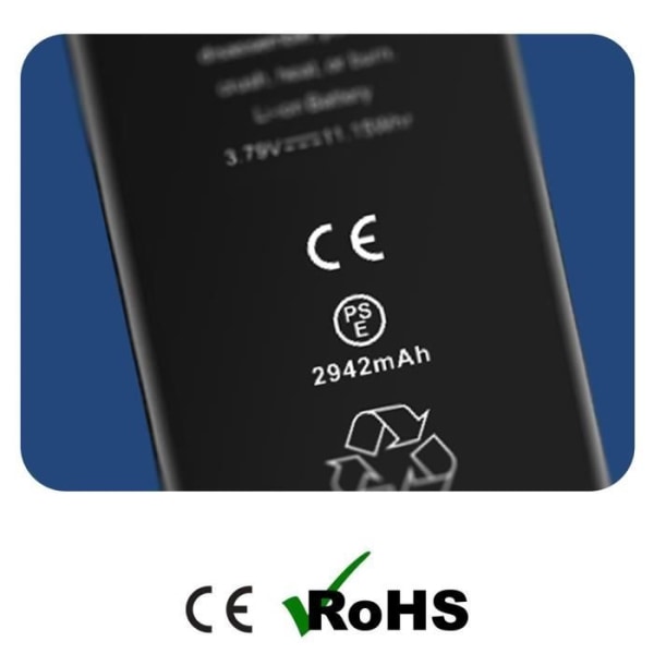 Batteri Uden BMS til iPhone XR Kapacitet 2942mAh Svart