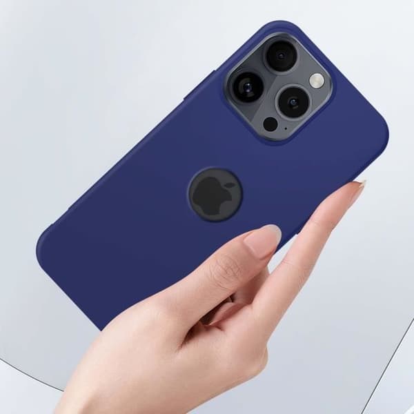 Cover til iPhone 16 Pro - AVIZAR - Soft Touch mat fleksibel silikone - Midnatsblå - Forstærket beskyttelse Blå