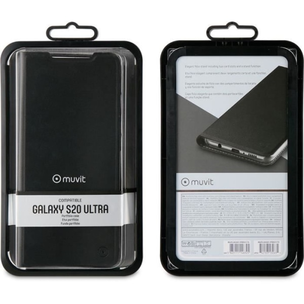 MUVIT Folio Stand Edition Svart: Samsung Galaxy S20 Ultra / 5G