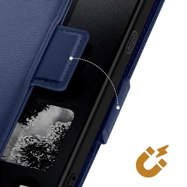 Etui til Nothing CMF Phone 1 med håndleddsrem, klap, støtte, pung i blå Blå
