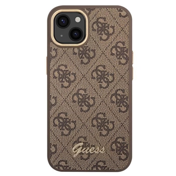 Coque MagSafe för iPhone 13 Elegant Metallplatta Guess Brun kastanj
