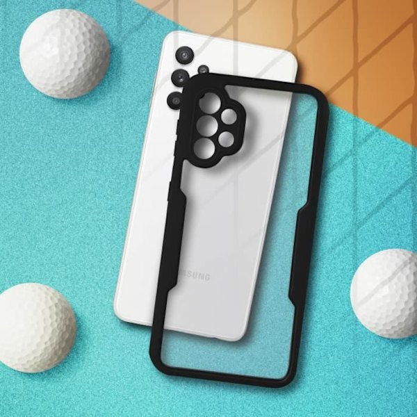 Coque för Samsung A32 - AVIZAR - Antichock Plexiglas - Fullständigt skydd - Svart kant Svart