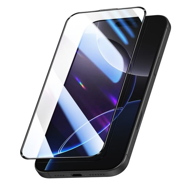 Härdat glas för iPhone 16 Pro Max Stötsäker med installationskit Magic Box Zanaé Transparent Vit