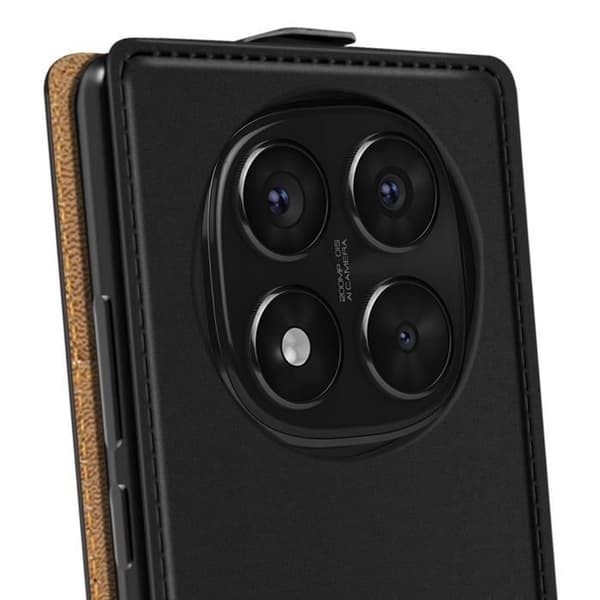 Vertikalt Klapetui til Redmi Note 14 Pro og 14 Pro Plus Med kortlomme Sort Svart