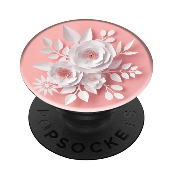 PopGrip - POPSOCKETS - Kukkadesign - Vaaleanpunainen ja valkoinen - Videotuki - Universal Rosa och vitt