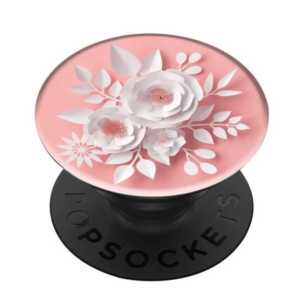 PopGrip Smartphone Hållare Videohållare Blomsterdesign PopSockets Rosa och Vit