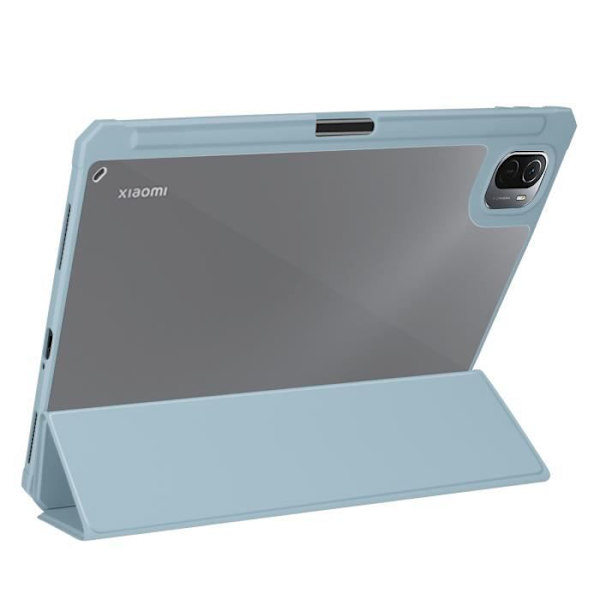 Etui - AVIZAR - Xiaomi Pad 5 och 5 Pro - Videostöd - Ekoskinn - Ljusblå / Transparent Ljusblå / Transparent rygg
