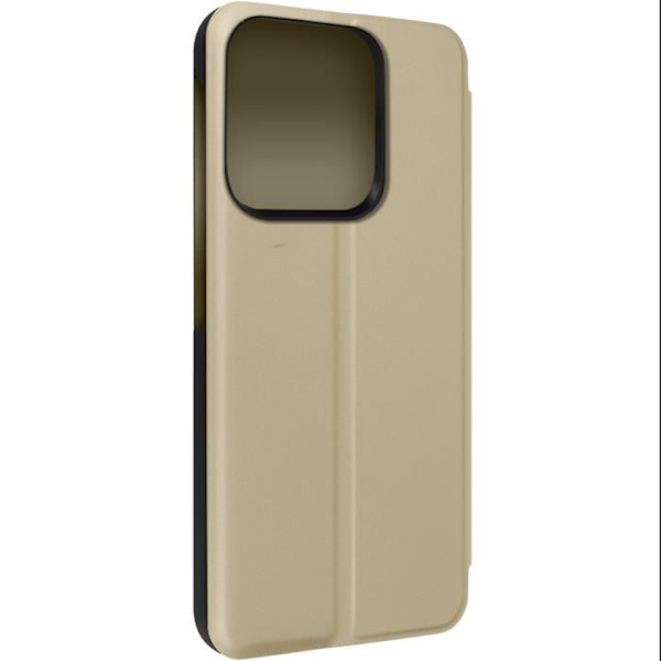 AVIZAR Clear View-fodral för Xiaomi Redmi 12C - Yellow Hard Shell - Mirror Flip Video Support Gul