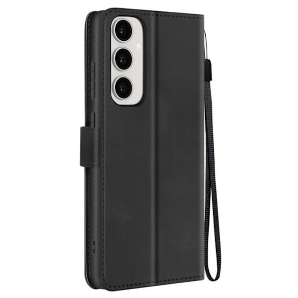 Suojakuori Samsung Galaxy S24 FE rannehihnalle Flip Stand Wallet Musta Svart