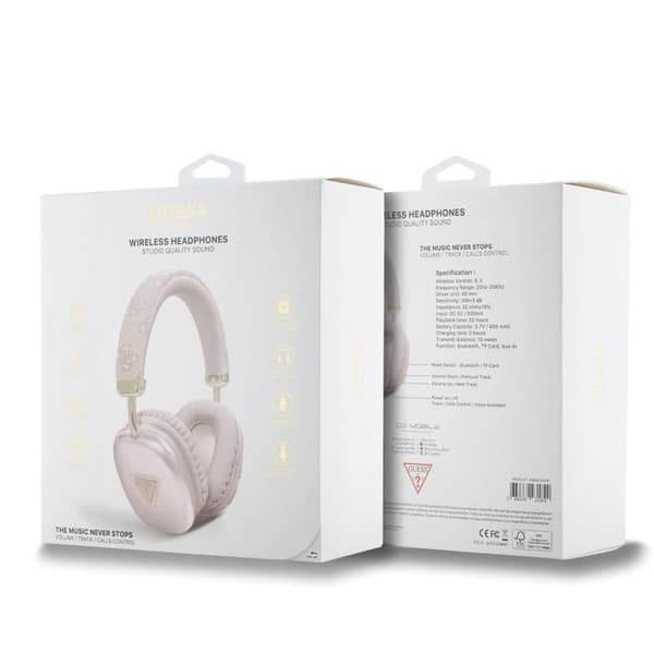 Trådlösa stereohörlurar Bluetooth 5.3 4G Triangle Guess Rosa Ros