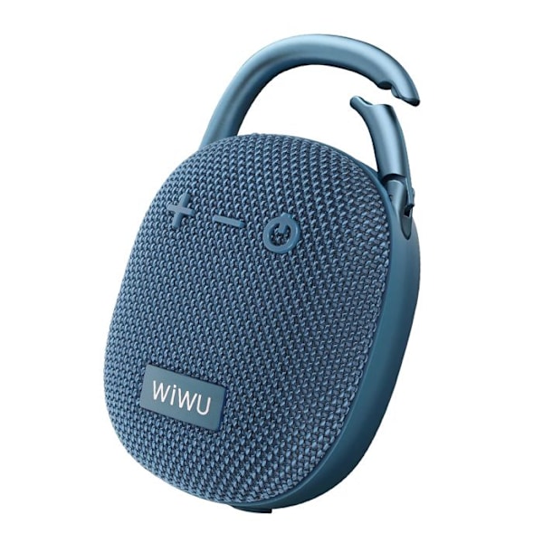 Mini Bluetooth-kaiutin Akku 6h Vesitiivis IPX5 karabiinilla wiwu Sininen