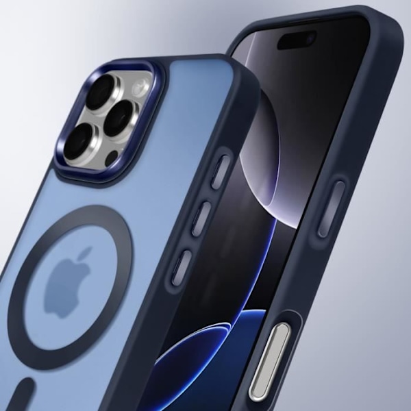 MagSafe-kotelo iPhone 16 Pro Matta Hieman Jäätikkö Sininen Reuna Blå