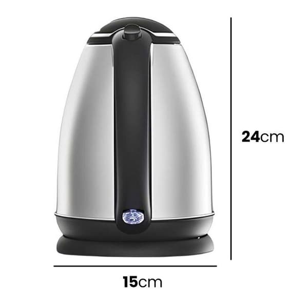 Elkedel - AVIZAR - 2L - Rustfrit stål - 1500W - Automatisk slukning Svart