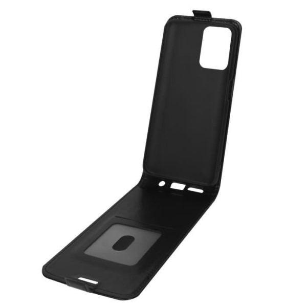 Etui - AVIZAR - Xiaomi Redmi 10 - Ekologiskt läder svart - Vertikal flip-skal - Inbyggd kortficka Svart