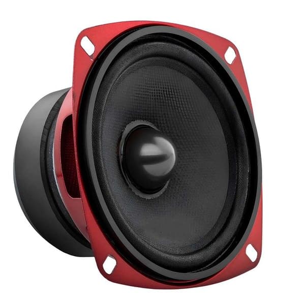 Bilhøjttaler 80W 90dB 10×10cm Indbygningsdybde 5cm Rød / Sort