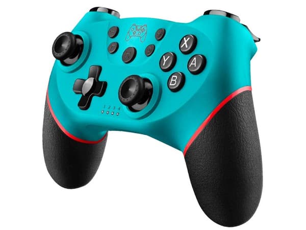 Spilcontroller - AVIZAR - Kompatibel med Nintendo Switch - Trådløs - Vibration - Cyan blå Cyanblått
