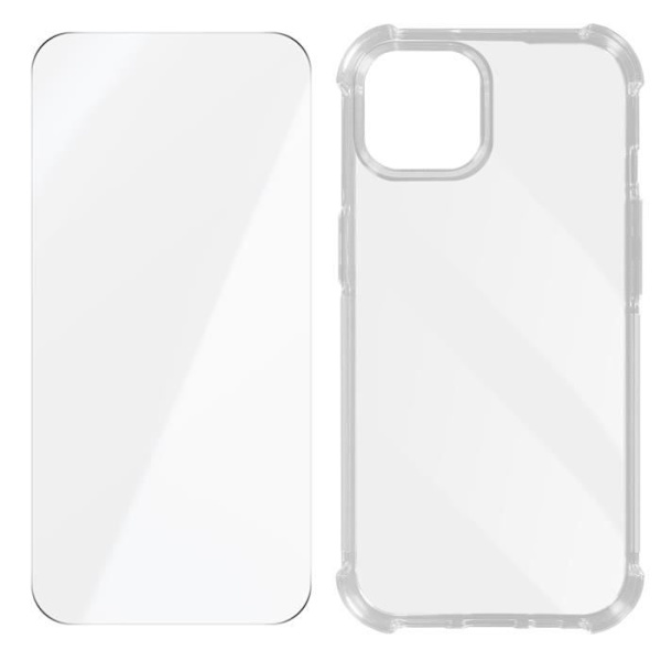 Kotelo iPhone 15 Plus AVIZAR -puhelimelle - Iskunkestävät vahvistetut kulmat + 9H läpinäkyvä karkaistu lasi Transparent