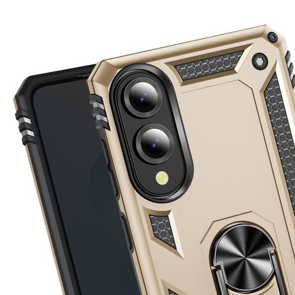 Coque för Samsung Galaxy S25 Edge Hybride Ring Stöd Magnetisk Guld Gul