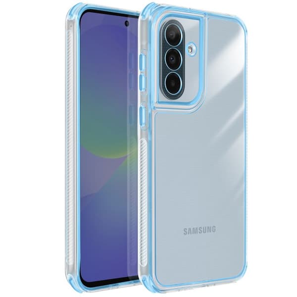 Skydd för Galaxy A37 Förstärkt Design Bi-Material Texturerad Halkfri Blå Blå
