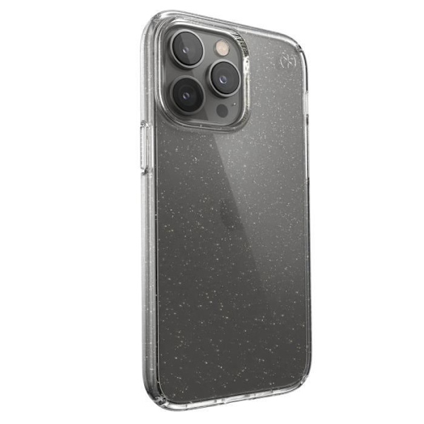 Glitter kotelo iPhone 14 Prolle - SPECK - Presidio Perfect-Clear Glitter - Läpinäkyvä - Jäykkä - Kiiltävä Transparent