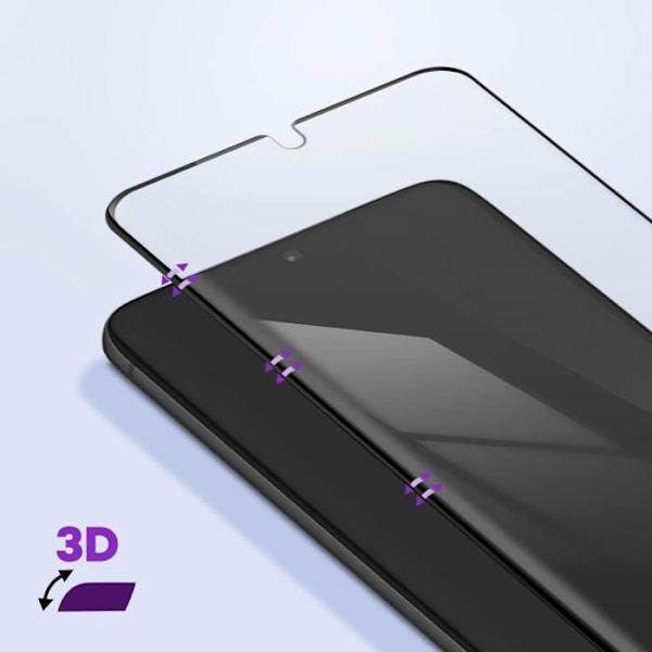 Filmbeskyttelse - FORCE GLASS - Galaxy S20 Plus - Uknuseligt glas 9H+ - Fuld 3D-beskyttelse - Livstidsgaranti Svart
