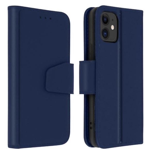 Apple iPhone 11 Läderfodral Korthållare Premium Stativ Funktion Midnattsblå Blå Midnattsblå