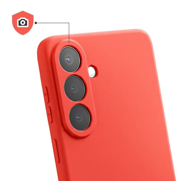 Silicone Soft-Touch-fodral för Galaxy S26 med orange mikrofiberfoder Apelsin