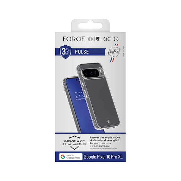 Coque - FORCE CASE - Google Pixel 10 Pro XL - Stødabsorberende 3 m - Forstærket - Transparent mod gulning Vit