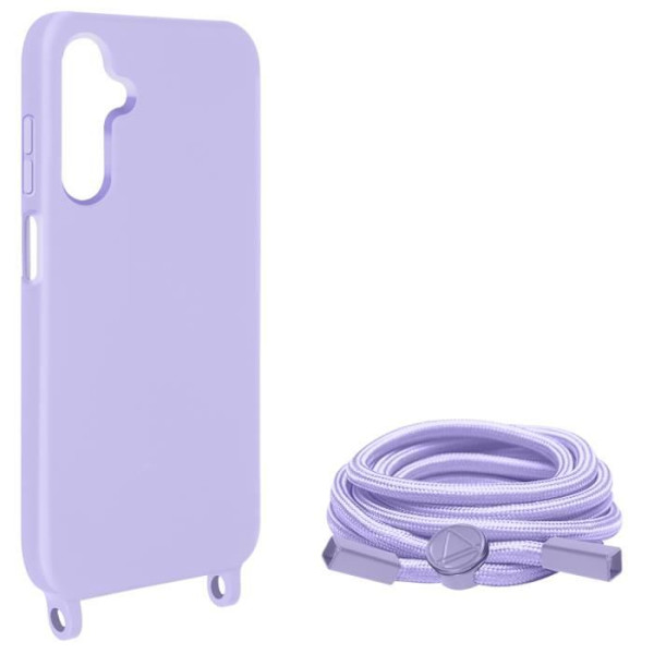 Puolijäykkä johtokotelo Samsung Galaxy A15 Light Purple -puhelimelle Lila