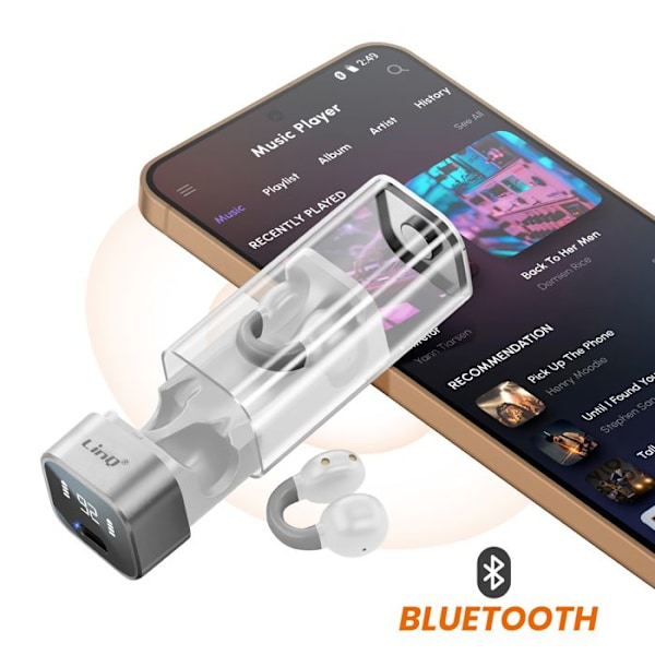 Trådlösa hörlurar Clip Luftledning Mikro Telefonknapp Tactil LinQ Vit