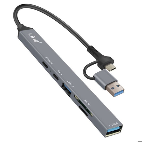 USB Hub Support OTG USB-C Power Delivery 60W og SD / TF kortlæser