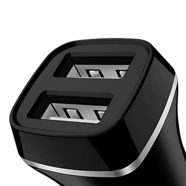 Lader Bil - BOROFONE - 2x USB - Kompakt - Let - 2,4A Sort Svart
