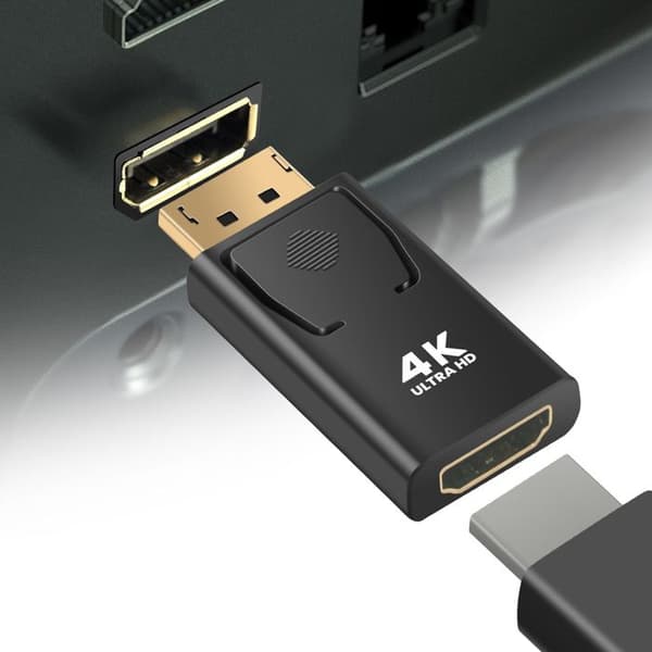 HDMI 4K UHD til DisplayPort Han 4K HD Ultra kompakt LinQ Sort