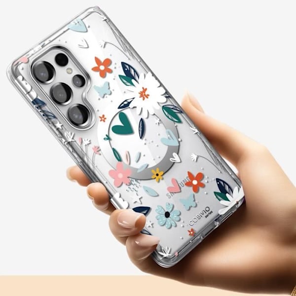 Heltäckande skal med blommor för Samsung Galaxy S25 Ultra kollektio Cosmo I-Blason Transparent Transparent