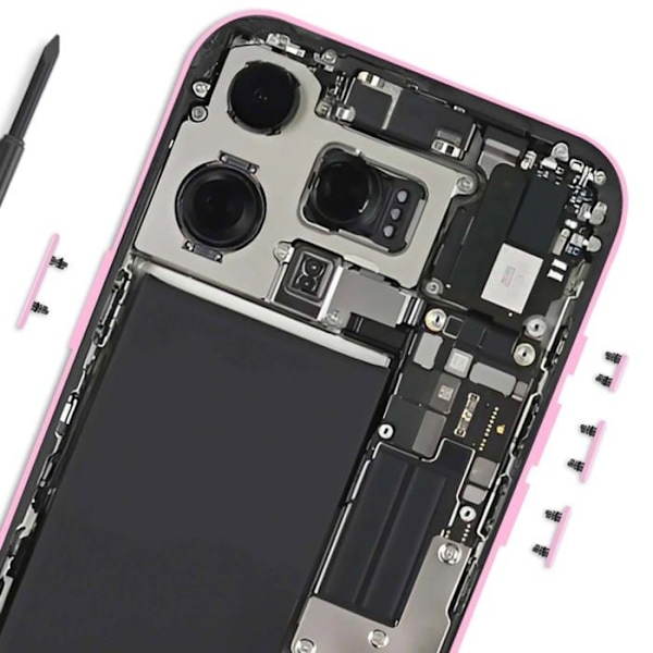 Strömbrytare och volymknapp för iPhone 16 och iPhone 16 Plus Rosé Rosa
