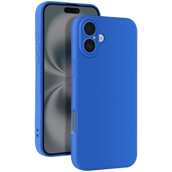 Silicone Case för iPhone 16, Slät, Skyddad Kamerablöck, Blå Blå