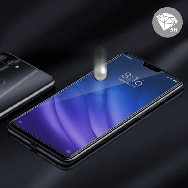 Skyddsglas - Xiaomi - Mi 8 Lite - Härdat glas 9H - Transparent Vit - 0.33 mm Klar vit
