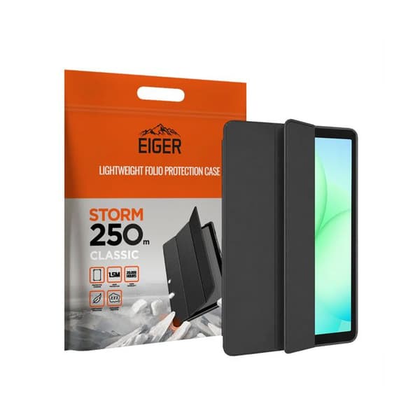 Folio-etui til Galaxy Tab A9 / A11 Storm 250m med stylusrum Eiger Sort Svart