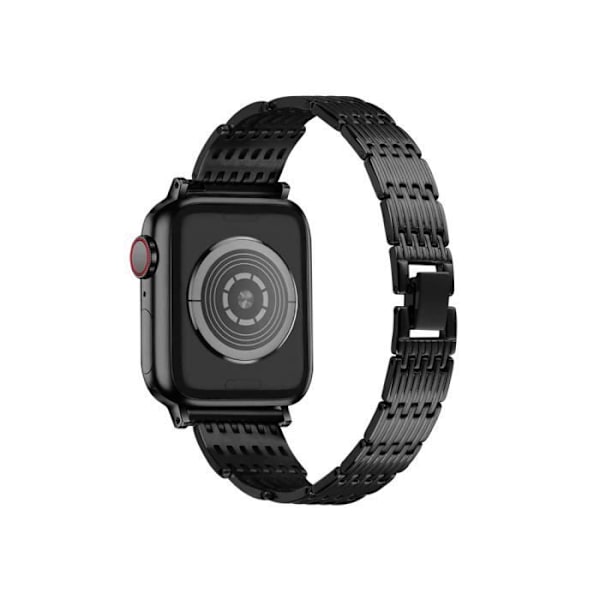 Armbånd til Apple Watch 38/40/41mm i rustfrit stål Strass Eko Black Svart